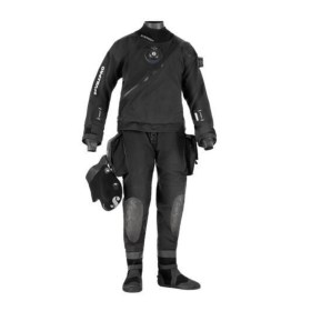 Muta stagna Evertech Dry di Scubapro realizzata in trilaminato di colore nero. Vista frontale
